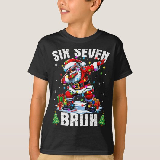 Bruh 67 Six Seven Santa Dabbing Christmas Shirts B (Voorkant)
