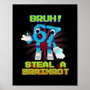 Bruh 67 Zes Zeven 6-7 Grappige Brainrot Meme Voor Poster