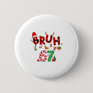 Bruh 67 Zes Zeven 6 7 Meme Kerst Kerststok Licht L Ronde Button 5,7 Cm