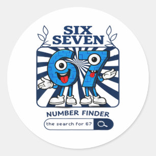 Bruh 67 Zes Zeven 6-7 Taliaanse Brainrot Meme Voor Ronde Sticker