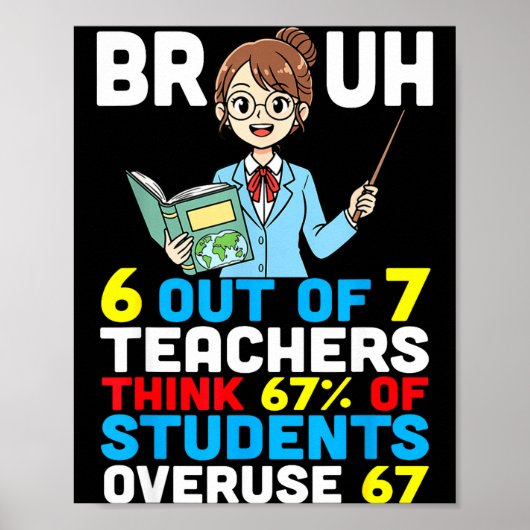 Bruh 6 Out Of 7 Teachers Think 67 Percent Students Poster (Voorkant)