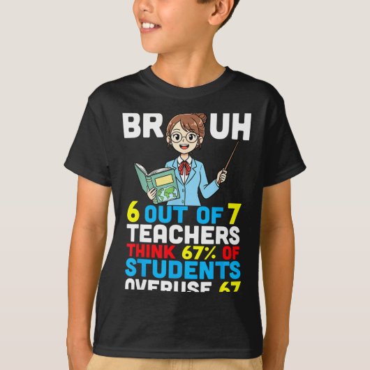 Bruh 6 Out Of 7 Teachers Think 67 Percent Students T-shirt (Voorkant)