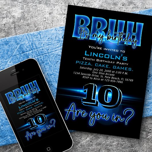 Bruh Ado Boy Invitation Anniversaire