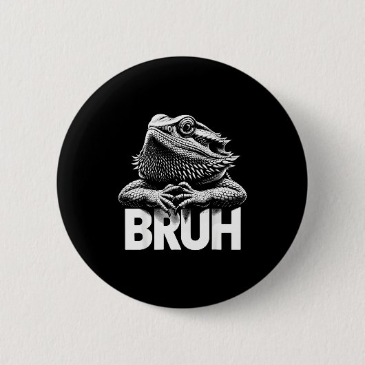 Bruh Bearded Dragon Ronde Button 5,7 Cm (Voorkant)