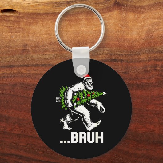Bruh Bigfoot Christmas Funny Christmas Tree Xmas S Sleutelhanger (Voorkant)