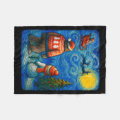 Bruh Bigfoot Snowman Starry Night Christmas Xmas M Fleece Deken (Voorkant (Horizontaal))