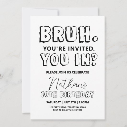 Bruh Birthday Kaart (Voorkant)