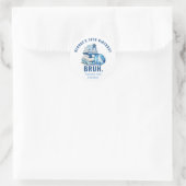 BRUH Blue Pool Party Boy Verjaardag Dank u Ronde Sticker (Tas)