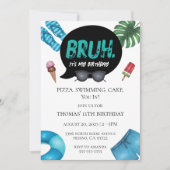 Bruh Boy Pool Party pour Ado Tween Invitation (Devant)