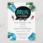 Bruh Boy Pool Party pour Ado Tween Invitation (Devant / Derrière)