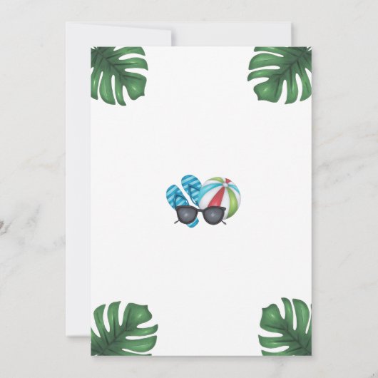 Bruh Boy Pool Party voor Teen Tween Uitnodiging (Achterkant)