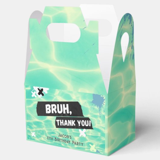 Bruh Boy Zomer Zwembad Party Verjaardag Favoriet B Bedankdoosjes (Geopend)