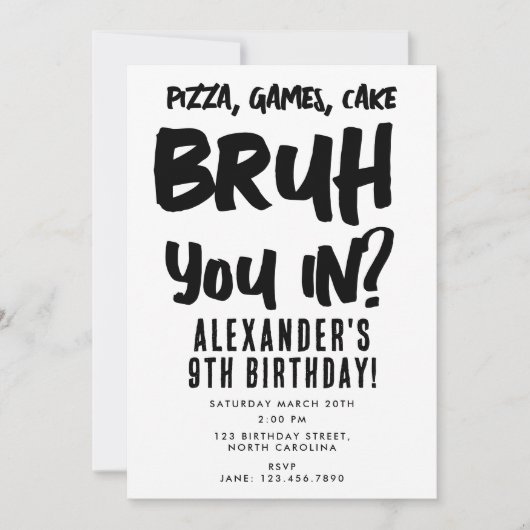 Bruh Boy's Tiener Verjaardagsfeest Tiener Boy Kaart (Voorkant)