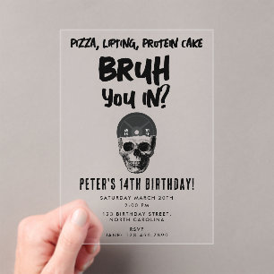 Bruh Boys Tiener Verjaardagsfeestje Tiener Jongen  Acryl Uitnodigingen