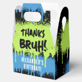 Bruh Boy's Verjaardagsfeest Neon Graffiti Groen Bl Bedankdoosjes (Geopend)