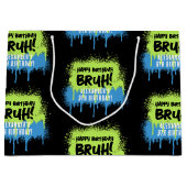 Bruh Boy's Verjaardagsfeest Neon Graffiti Groen Bl Groot Cadeauzakje (Voorkant)