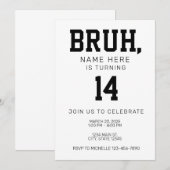 Bruh Bro Birthday Invitation Kaart (Voorkant / Achterkant)