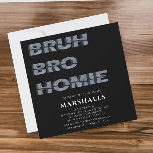 bruh bro homie typographie 3D Invitation