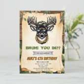 Bruh camo deer hunting party invitation (Debout devant)