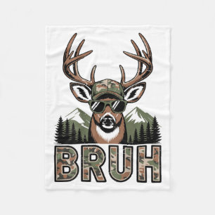 Bruh Camo Hertenjacht Camouflage Eland Bok Grappig Fleece Deken
