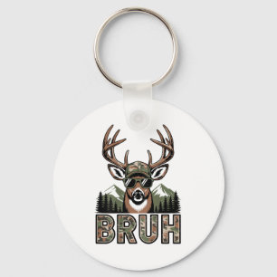 Bruh Camo Hertenjacht Camouflage Eland Bok Grappig Sleutelhanger