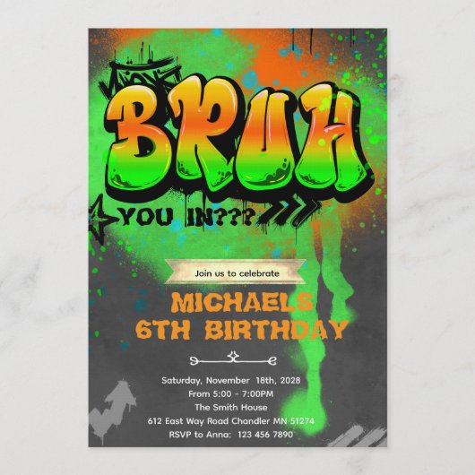 Bruh C'est Mon Invitation D'anniversaire (Devant)