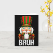 Bruh Christmas Nutcracker Santa Claus Holiday Xmas Kaart (Gele Bloem)