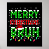 Bruh Christmas Red Plaid Poster (Voorkant)