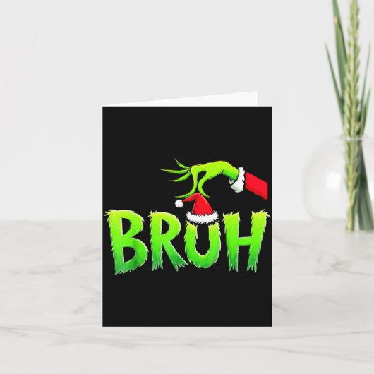 Bruh Christmas Shirt Kids Xmas Teens Boys Funny Ch Kaart (Voorkant)