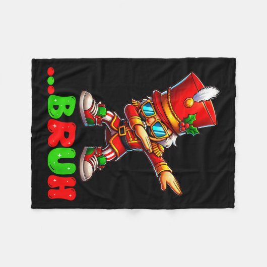 Bruh Dab Nutcracker Funny Kids Boys Mens Christmas Fleece Deken (Voorkant (Horizontaal))