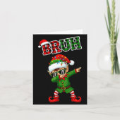 Bruh Dabbing Elf Funny Kids Years Pajamas Christma Kaart (Voorkant)