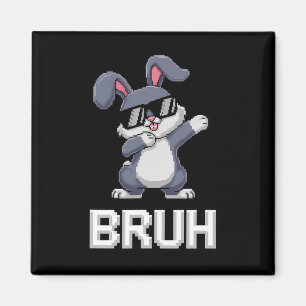 Bruh Dabbing Konijn Bunny Gelukkig Pasen Ei Jongen Magneet