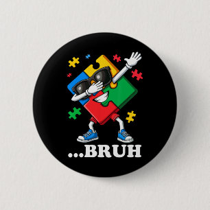 Bruh Dabbing Puzzel Grappig Kinder Jongens Mannen Ronde Button 5,7 Cm