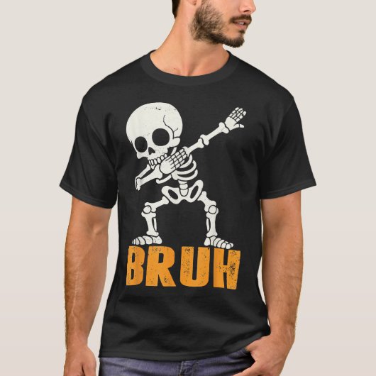 Bruh Dabbing Skelet T-shirt (Voorkant)