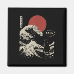 Bruh. De Grote Golf Kanagawa Grappige Japanse Surf Magneet