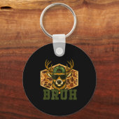 Bruh Deer Funny Deer Hunting Camo Hat Youth Teens Sleutelhanger (Voorkant)