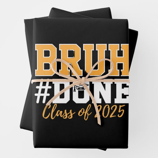 Bruh Done Class of 2025 Afstuderen Afstuderen Inpakpapier Vel (In situ)