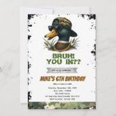 Bruh duck hunting birthday invitation kaart (Voorkant)