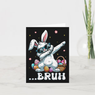 Bruh Easter Dabbing Bunny Rabbit Dance Kinder Jong Kaart