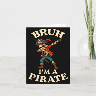 Bruh Een Piraat Dabbing Schedel Luie Halloween Kos Kaart