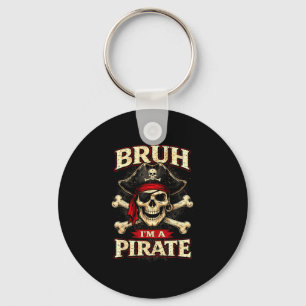 Bruh een piraten schedel ooglapje botten grap sleutelhanger