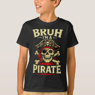 Bruh een piratenschedel ooglapje gekruiste botten t-shirt