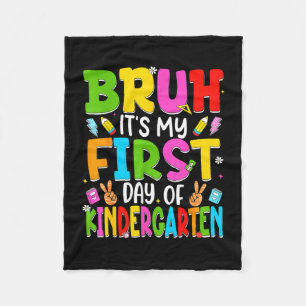 Bruh eerste dag van de kleuterschool retro leraren fleece deken