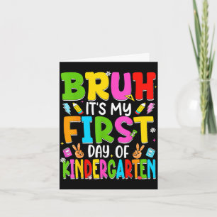 Bruh eerste dag van de kleuterschool retro leraren kaart