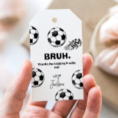 Bruh. Étiquettes de cadeau de football pour annive