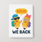 BRUH Funny Back to School Pencil Kids Button (Voorkant)