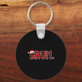 Bruh Funny Christmas Buffalo Plaid Boys Kids Xmas Sleutelhanger (Voorkant)