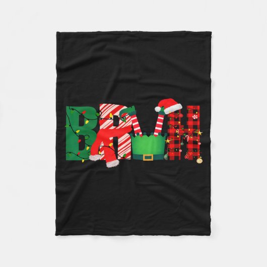 Bruh Funny Christmas For Kids Boys Bruh Xmas Light Fleece Deken (Voorkant)