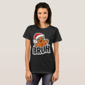 Bruh Funny Christmas Gingerbread Man Teens Boys Ki T-shirt (Voorkant volledig)