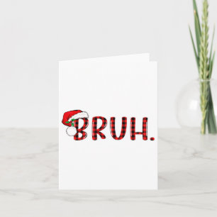 Bruh Funny Christmas Plaid Tiener Jongens Kinder X Kaart